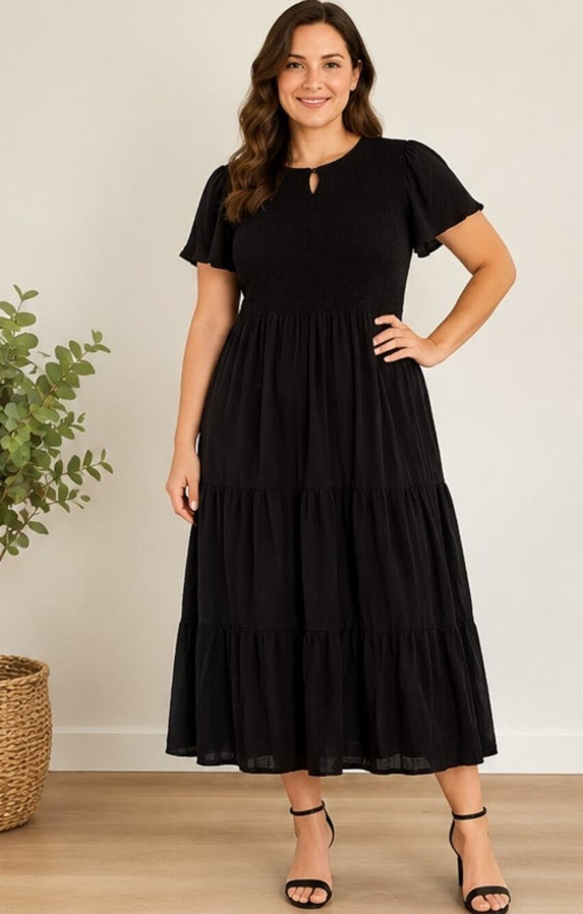Kirundo Black Midi Dress